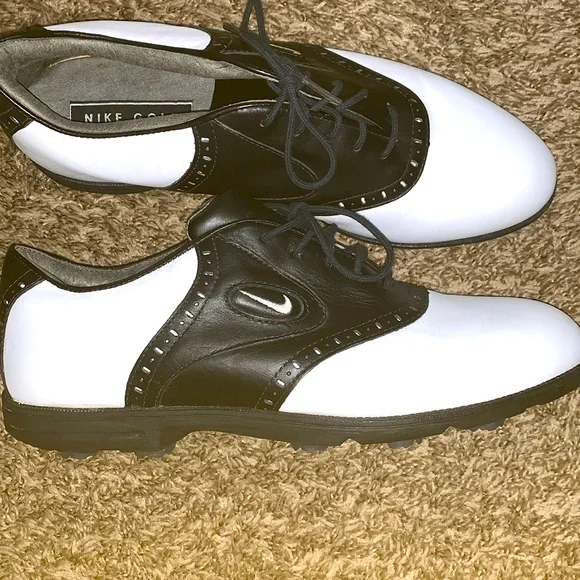 Nike Mens Leather Golf Shoes White Black Size 10.5 SKU 6444 Nike Victory Tour 4 Golf Shoes Photon White/Photon Dust  main image 4